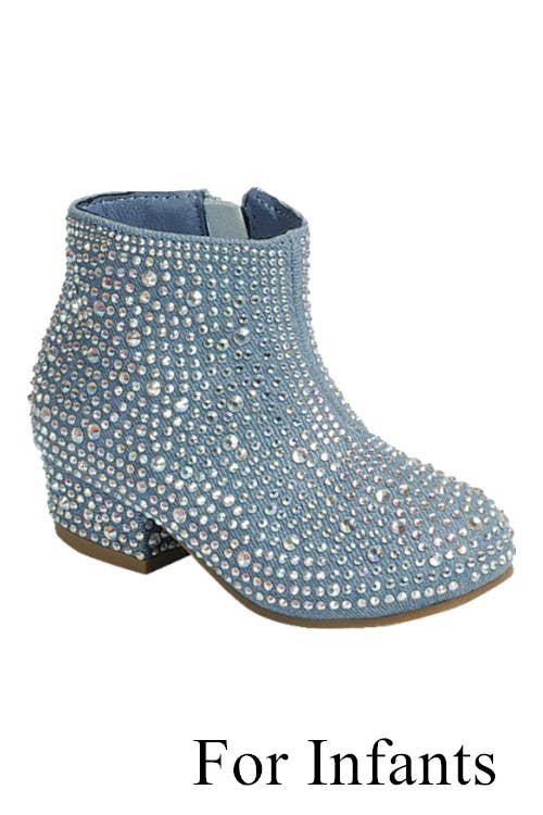 Baby Infant Chunky Heel Side Zip Ankle Booties ICEBERG-12KA