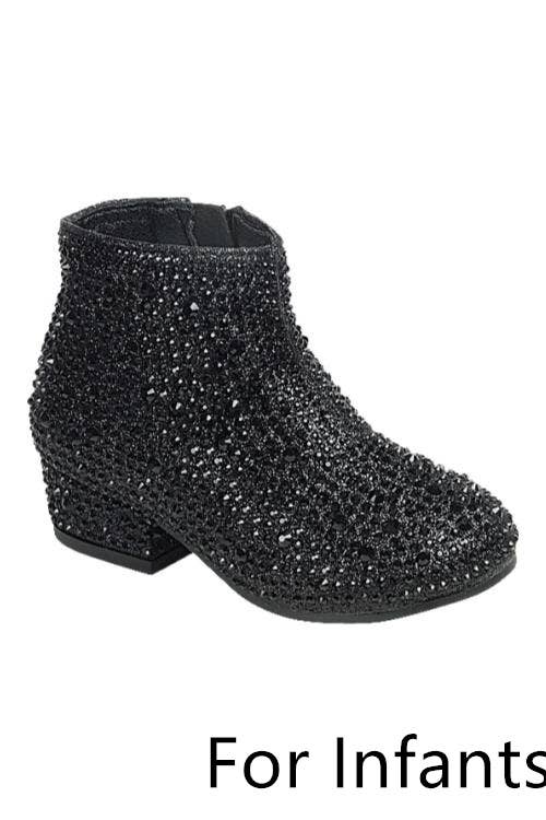 Baby Infant Chunky Heel Side Zip Ankle Booties ICEBERG-12KA