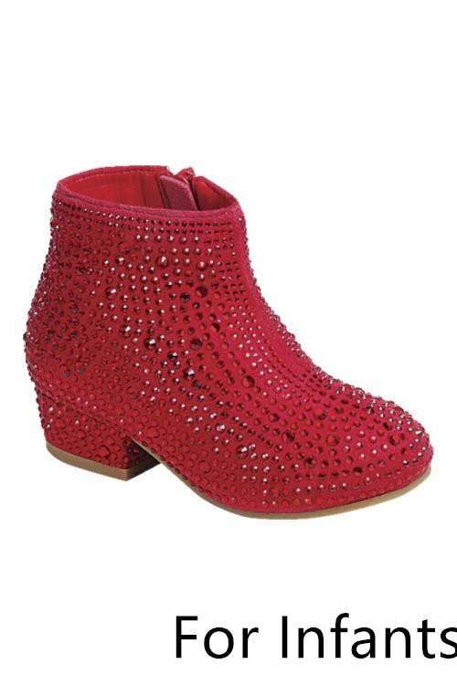 Baby Infant Chunky Heel Side Zip Ankle Booties ICEBERG-12KA