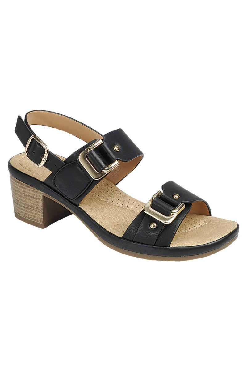Women Chunky Heel Slingback Sandal Shoes FL-CREDIT-5