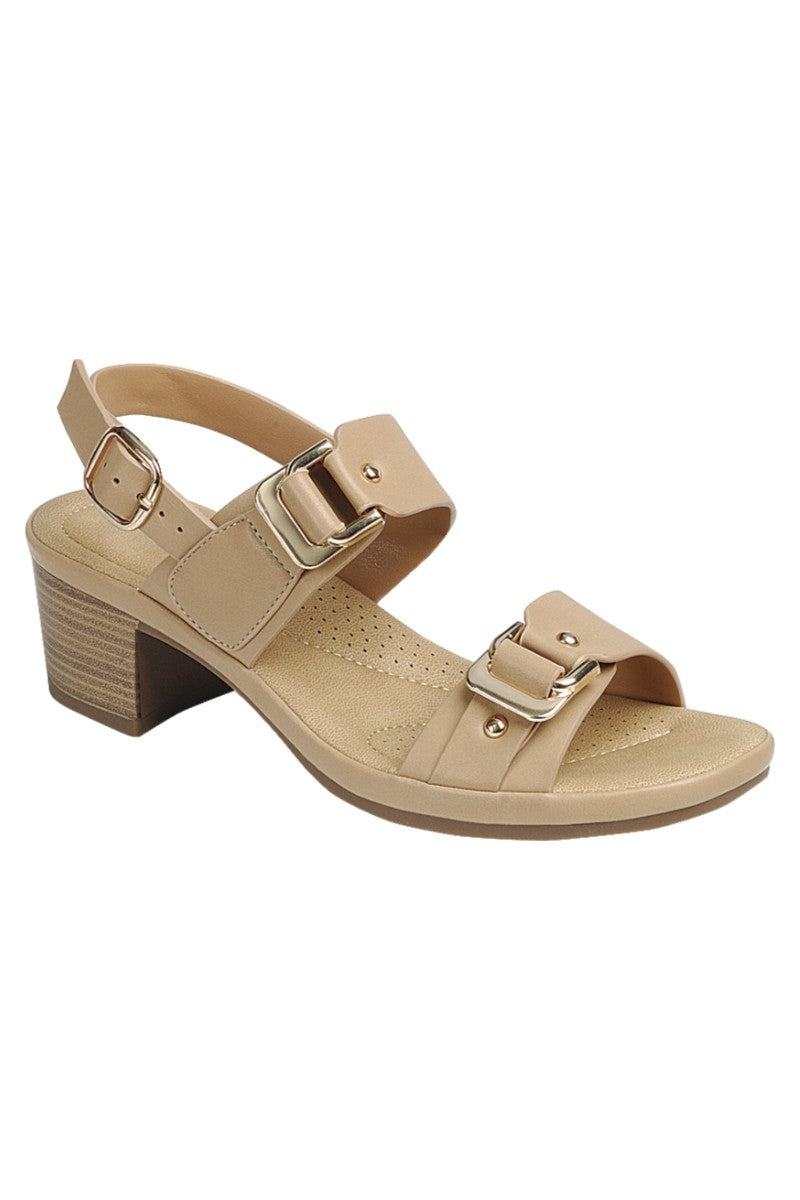 Women Chunky Heel Slingback Sandal Shoes FL-CREDIT-5