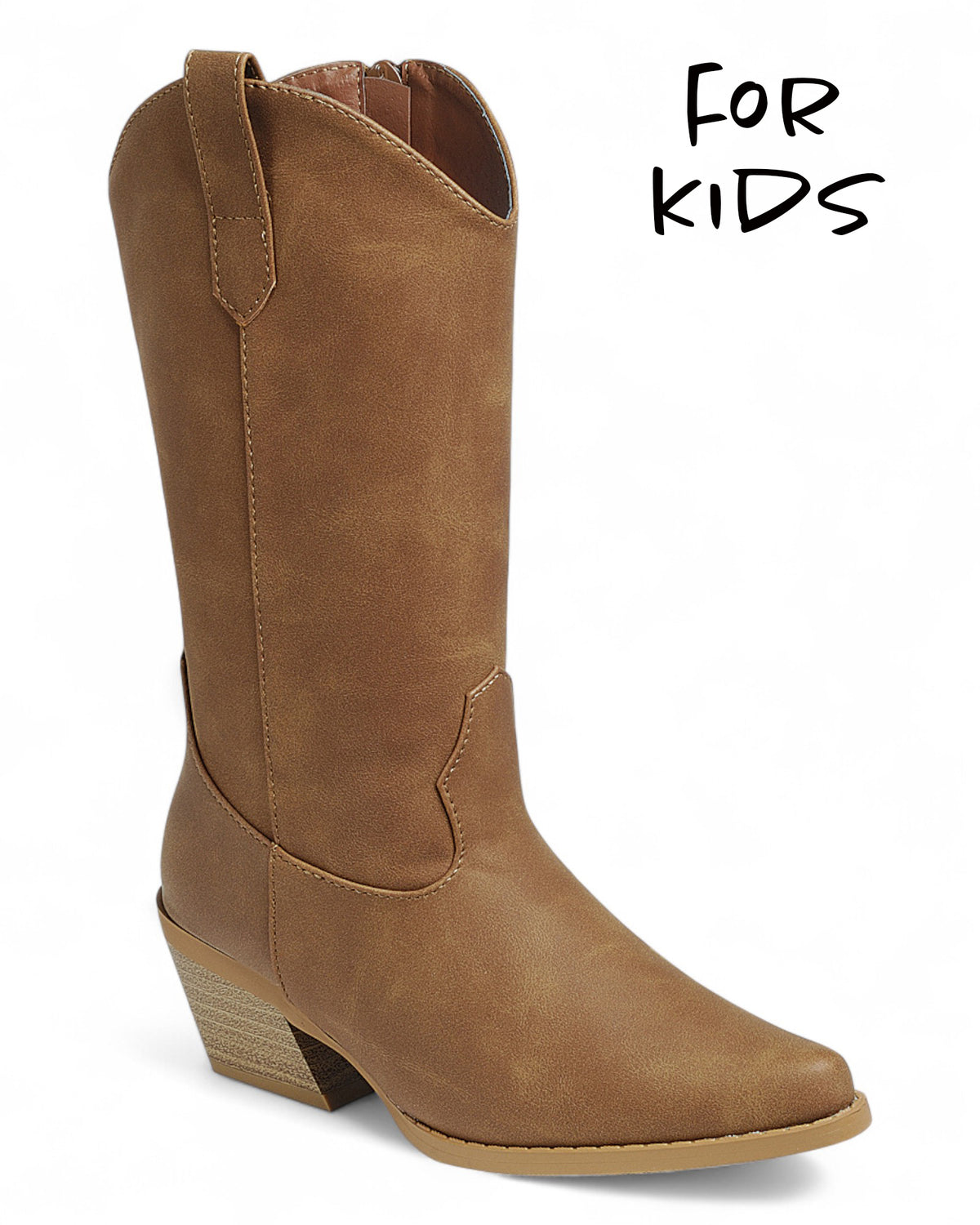 Kids Chunky Heel Knee High Boots FL-CREEK-16K