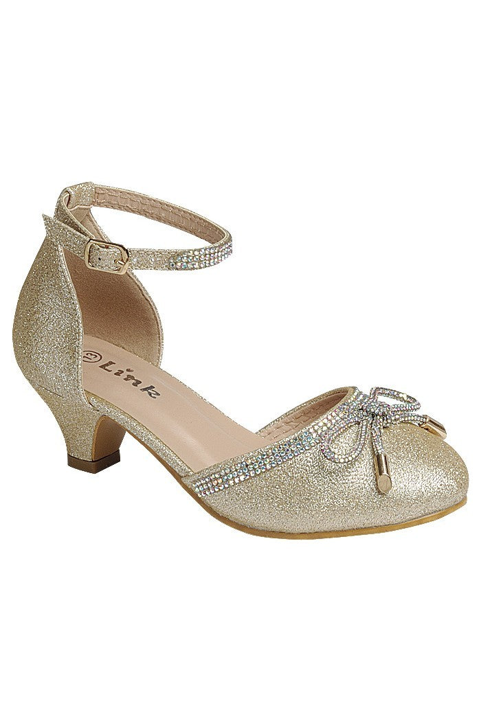 Kids Kitten Heel Party Shoes FL-DANA-71K