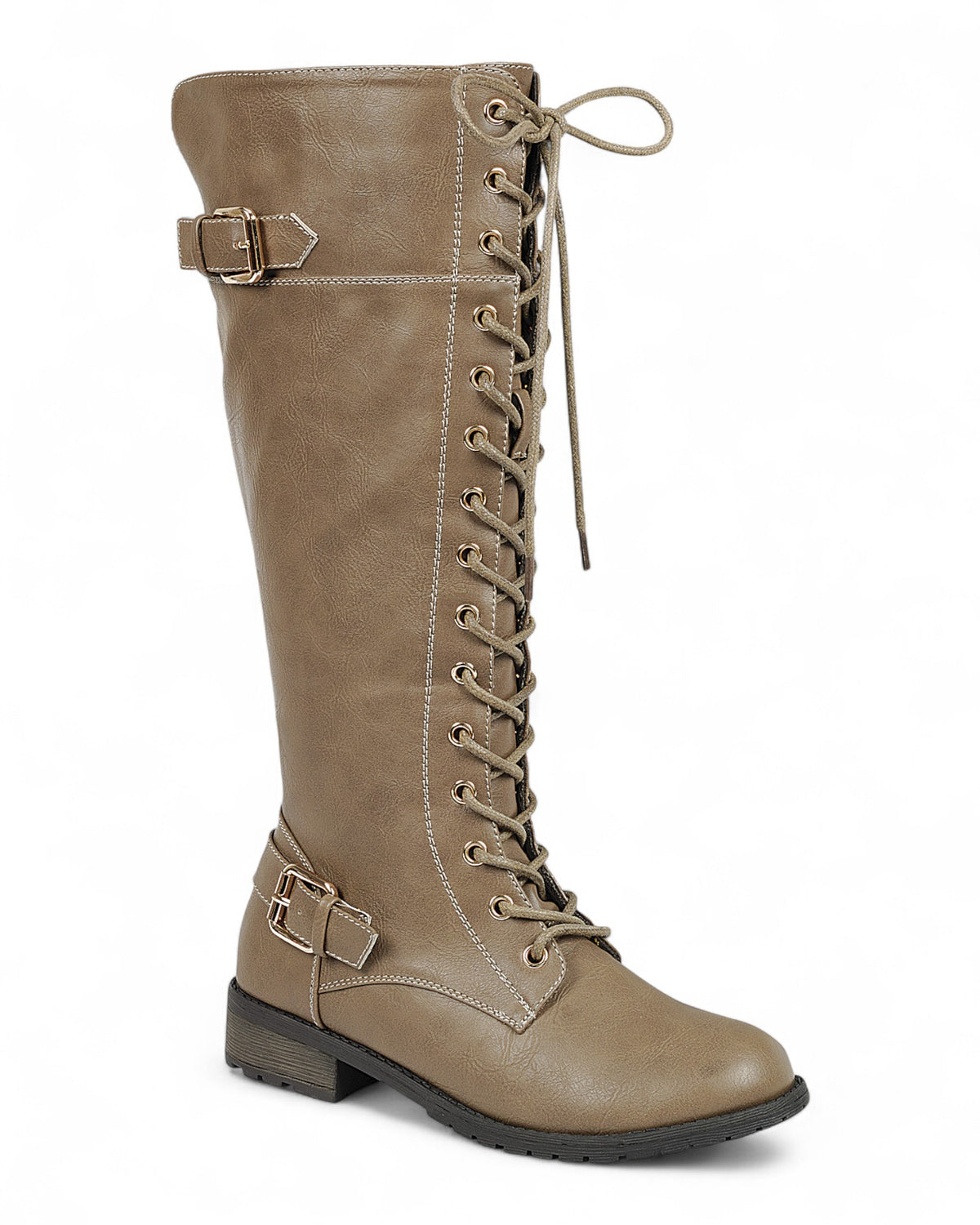 Women's Durable Lace Up Running Boots Knee High Shoes
