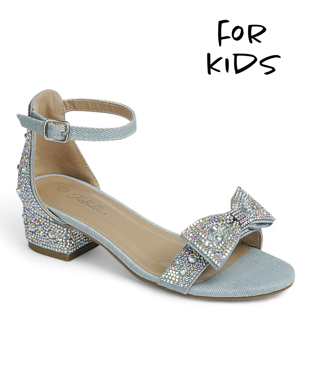 Kids Chunky Heel Ankle Strap Party Shoes FL-NATALIE-66K