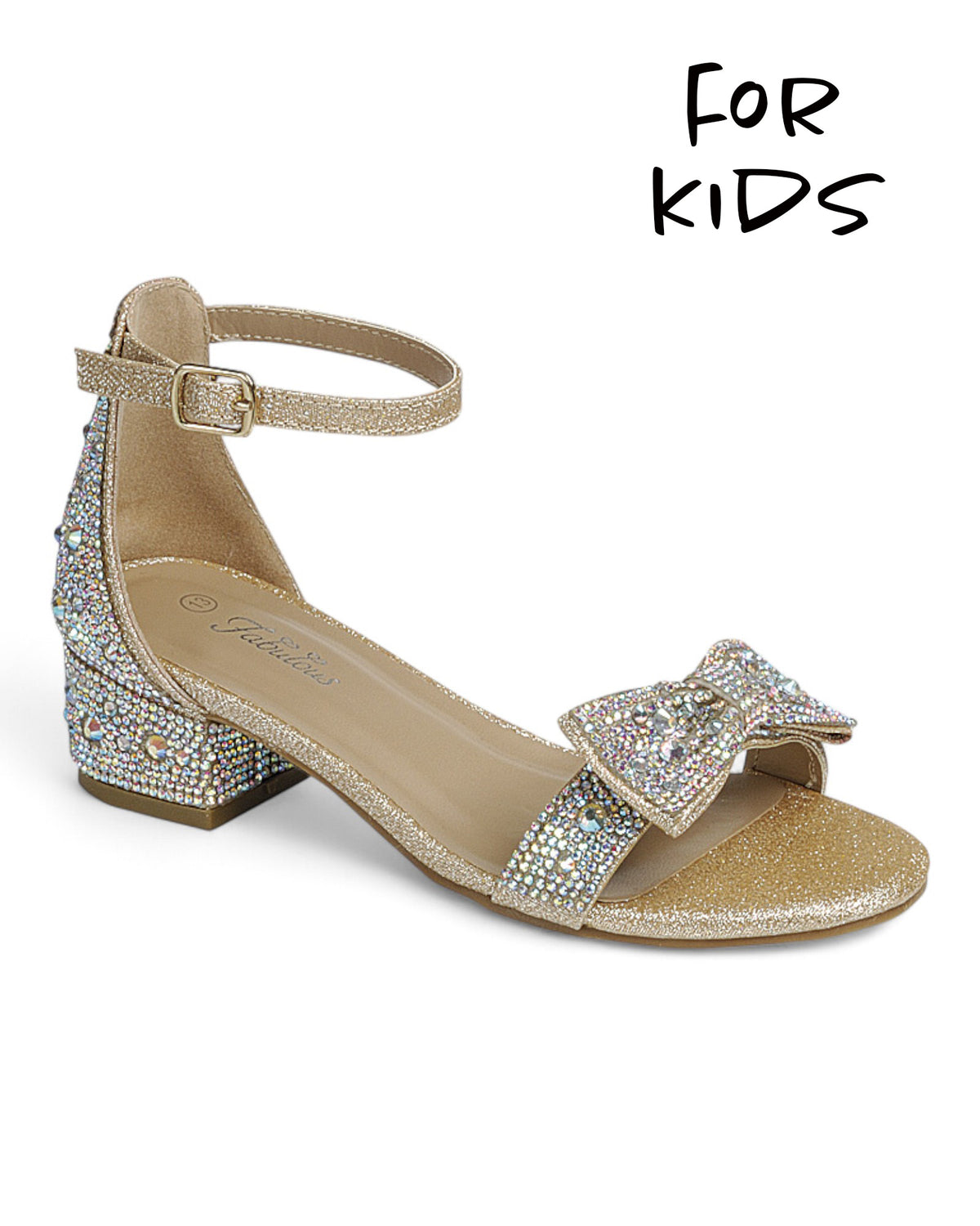 Kids Chunky Heel Ankle Strap Party Shoes FL-NATALIE-66K