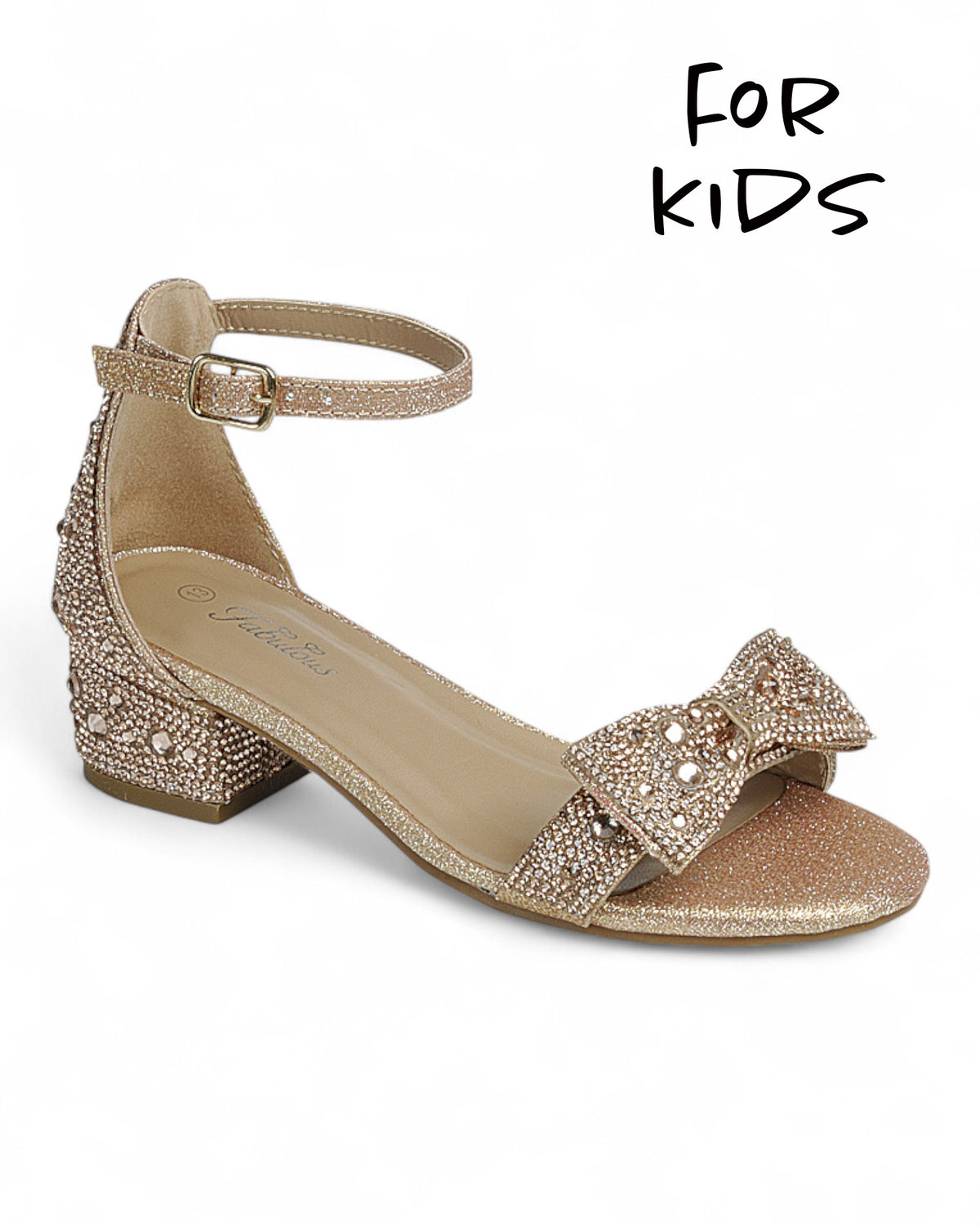 Kids Chunky Heel Ankle Strap Party Shoes FL-NATALIE-66K