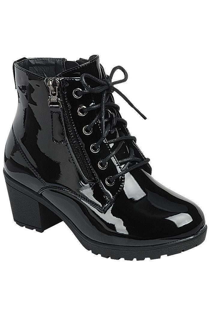 Kids' Chunky Heel Lace Up Ankle Booties FL-PLEASE-17K