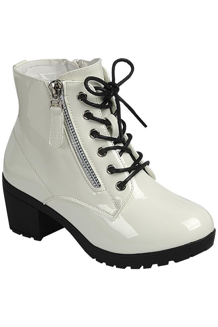 Kids' Chunky Heel Lace Up Ankle Booties FL-PLEASE-17K