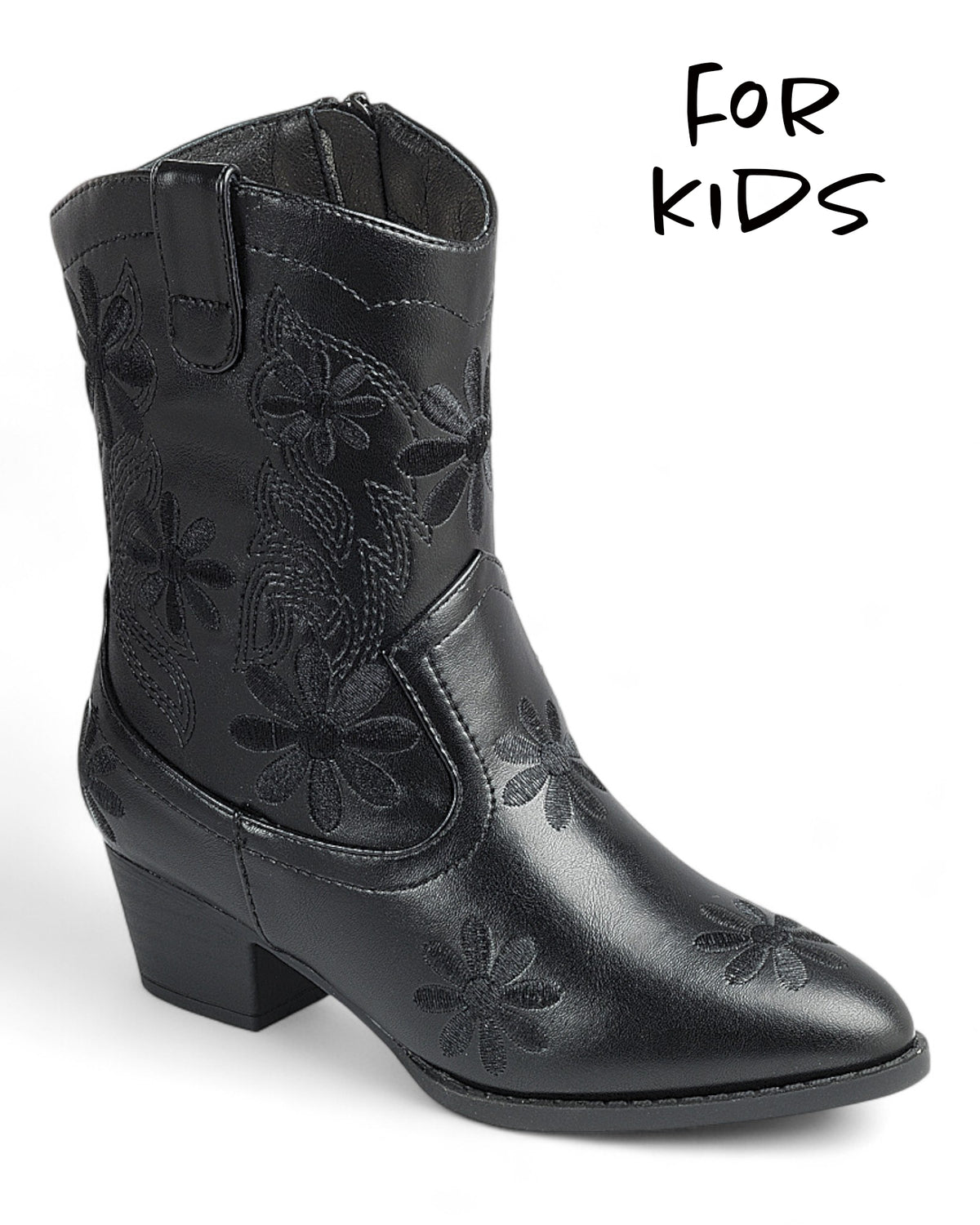 Kids Chunky Heel Ankle Booties FL-RIDE-05K