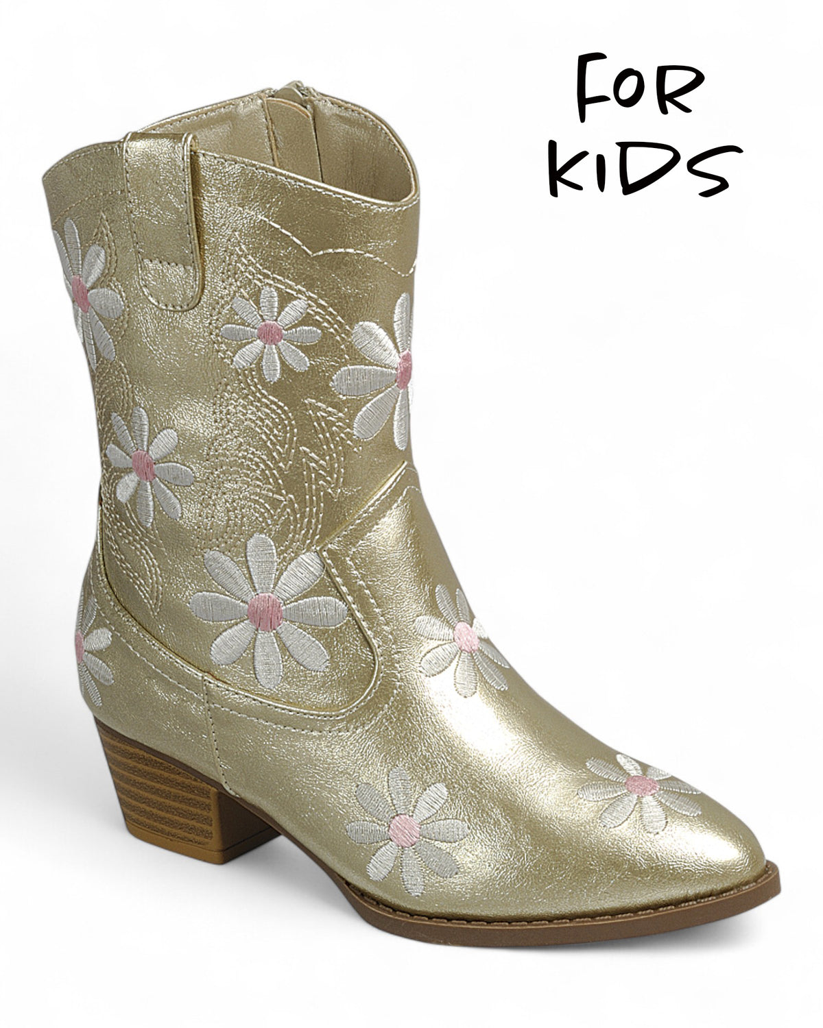 Kids Chunky Heel Ankle Booties FL-RIDE-05K