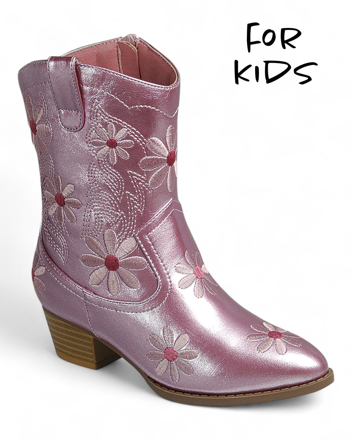 Kids Chunky Heel Ankle Booties FL-RIDE-05K
