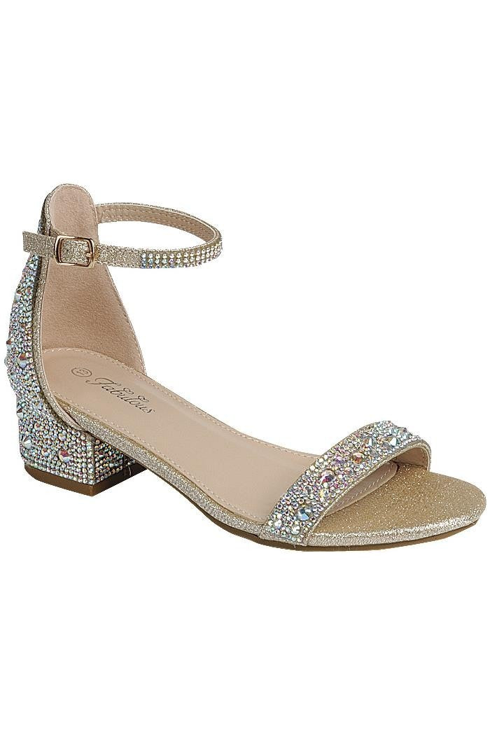 Kids Chunky Heel Ankle Strap Party Shoes FL-SUNSHINE-37K