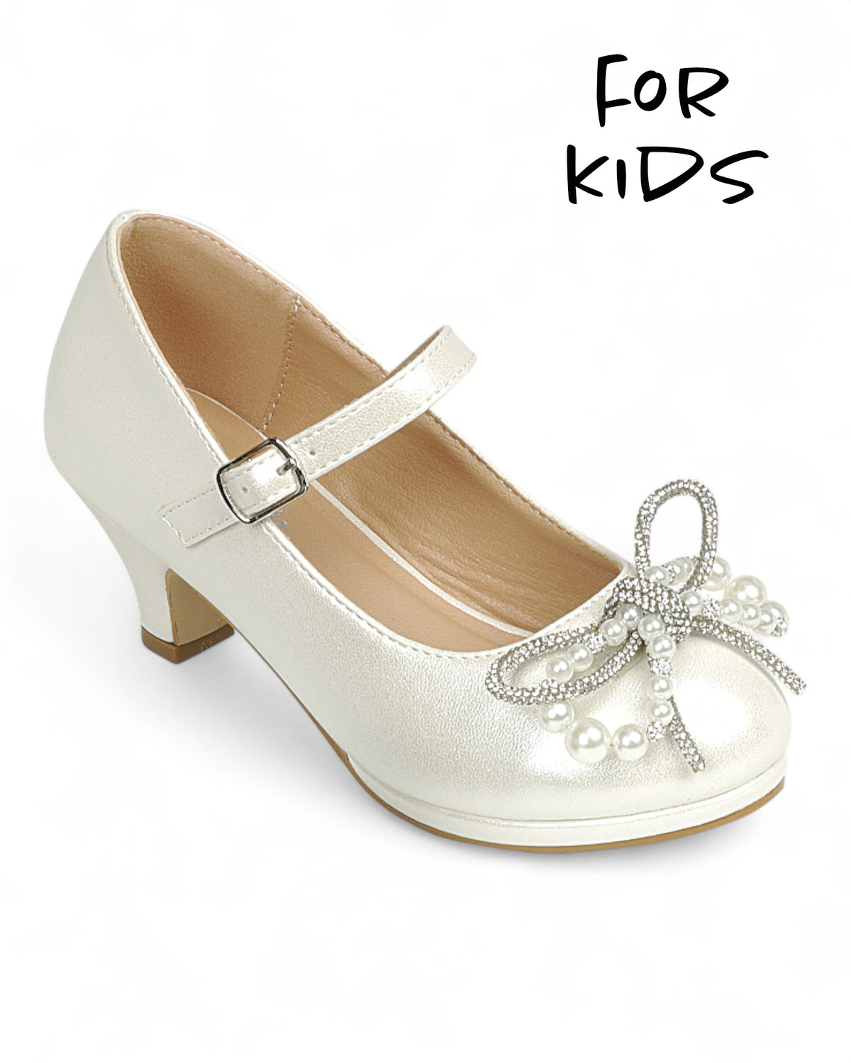 Kids Kitten Heel Party Shoes FL-TINA-44K