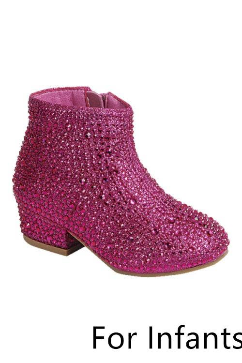 Baby Infant Chunky Heel Side Zip Ankle Booties ICEBERG-12KA